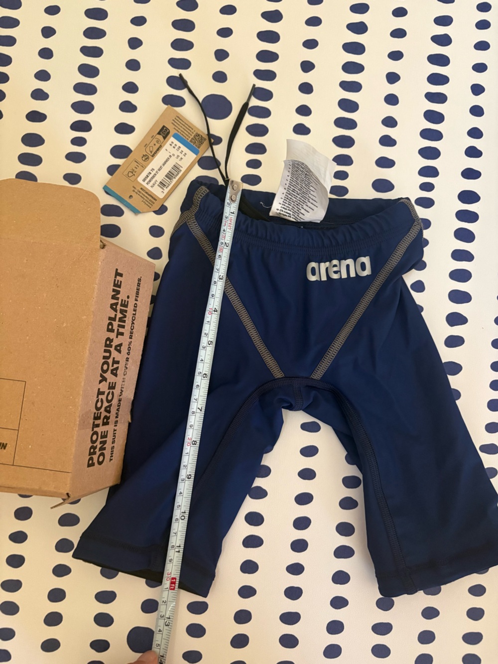 Arena Navy Blue Jammer Swim Shorts boys racing 8 y